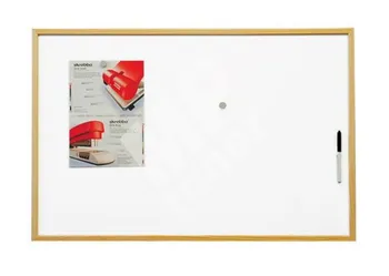 Magnetická tabule 90 x 60 cm dřevěný rám/bílá