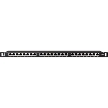 Patch panel PATCH PANEL FTP CAT.5E 24 PORTŮ 0,5U PGF-5EFTP24-B8 GETFORT