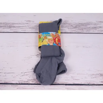 Punčocháče Novia žebrované 100% bavlna šedé velikost oblečení - děti: 74/80