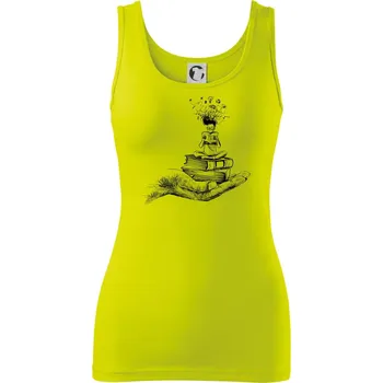 Dámské tričko Čtenář - ruka kreslená - Dámské tílko - M ( Limetková )