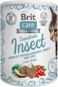 Pamlsek pro kočku Brit Care Cat Snack Superfruits Insect with Coconut Oil and Rosehips 100 g