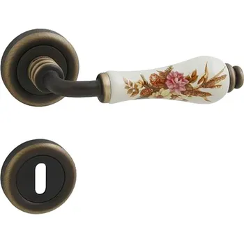 Dveřní kování MP KOVÁNÍ LI - DALIA 665 - R Provedení: PZ (vložkový zámek), Povrch: OGS - bronz česaný mat