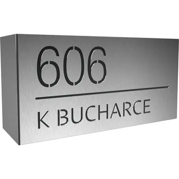 Domovní cedule Domovní číslo tabulka 13b Velikost: 10 x 24 x 7(ohyb) cm (M), Ohyb: Na levé straně od čísla