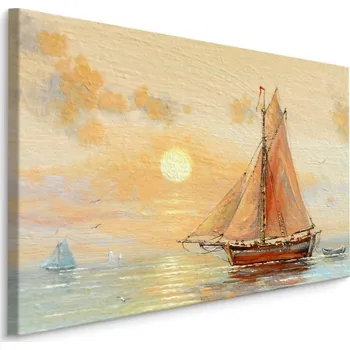Plátno Loď A Moře V Pastelových Barvách Varianta: 40x30