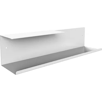 police Nástěnná kovová police bílá - UNO LEVÁ rozměr police: M - 250 / 400