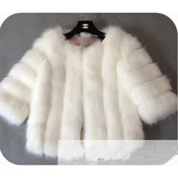 Dámská parka Dámská plyšová bunda kožich krátký prošívaný Barva: Bílá, Velikost: 2XL