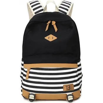 Městský batoh Topbags Canvas Stripe 21 l černý