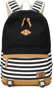 Městský batoh Topbags Canvas Stripe 21 l černý