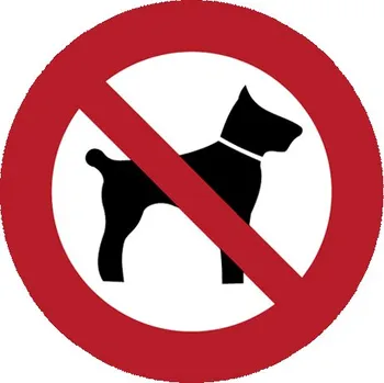 Kancelář Značka Zákaz vstupu se zvířaty, samolepicí fólie, Ø 100 mm