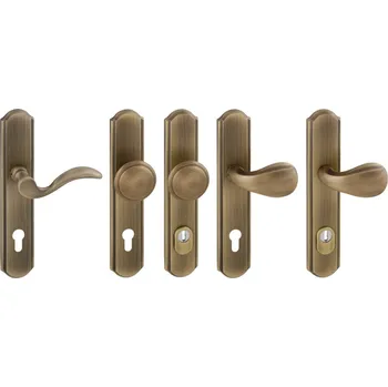 Dveřní kování MP KOVÁNÍ MI - LYON / PAPERINO Provedení: klika / klika s PZ otvorem (otvor pro vložku), Povrch: OGS - bronz česaný mat, Rozteč: 92 mm