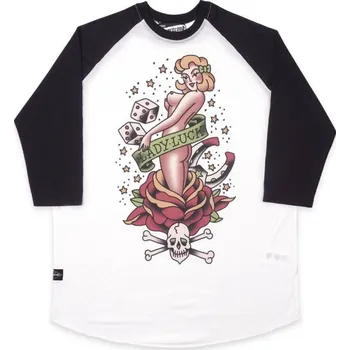Pánské tričko Tričko Pánské Liquor Brand Raglan Lady Luck - velikost M