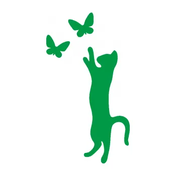 Samolepící dekorace Kočka 025 levá s motýlky (12 - zelená) SAMOLEPKA NA AUTO, NÁLEPKA, FÓLIE, POLEP, TUNING, VLASTNÍ TEXT, TISK, AUTOSAMOLEPKY.cz, POLEPY, OBRÁZEK, LOGO, 3D STICKERS