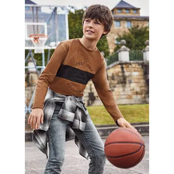 Dětská móda Mayoral Tričko s dlouhým rukávem 7002 , kaštanové Rozměr: 166 (16 let)