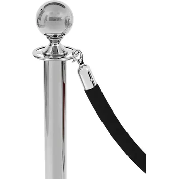 Plot Černé lano Velur konc. chrom 1500mm