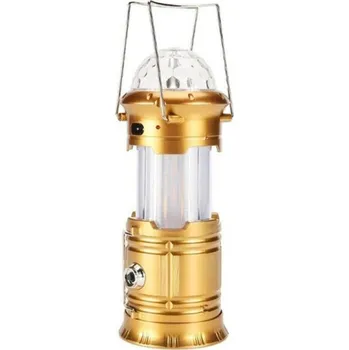 kempingová lampa Leventi Solární LED kempingová svítilna s efektem stroboskopu zlatá