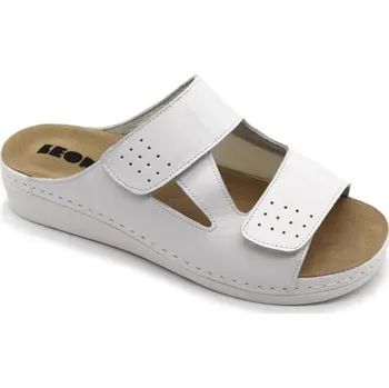 Dámská zdravotní obuv Leon 5010 Dámské kožené zdravotní pantofle - Bílá Velikost: 39