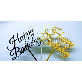 Dortová svíčka Zápich - Happy Birthday #2 (bílá, černá, zlatá...)