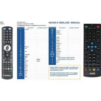 Dálkový ovladač General AMBIT AT100T2 - náhradní dálkový ovladač