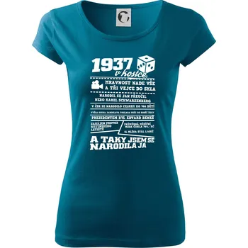 Dámské oblečení 1937 v Kostce - Dámské triko Pure - 3XL ( Petrolejová )