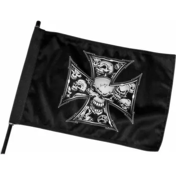 Vlajka River Czech Vlajka na motorku Kříž s lebkami II.