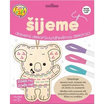 kreativní sada EASY CRAFT Kreativní tvoření - šijeme dřevěnou dekoraci - Koala