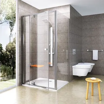 RAVAK Pivot PPS-90 90G70300Z1 stěna čirá, satin