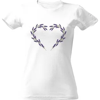 Dámské tričko Tričko s potiskem Srdíčko Levandule dámské