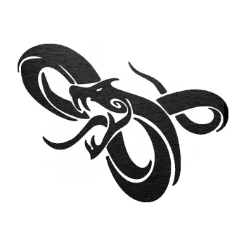 Samolepící dekorace SAMOLEPKA Had 001 levá zmije (63 - škrábaný kov černý) NA AUTO, NÁLEPKA, FÓLIE, POLEP, TUNING, VLASTNÍ TEXT, TISK, AUTOSAMOLEPKY.cz, POLEPY, OBRÁZEK, LOGO, SAMOLEPKY