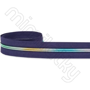 Zip Zip spirálový 5mm metráž tmavě fialová/duhová