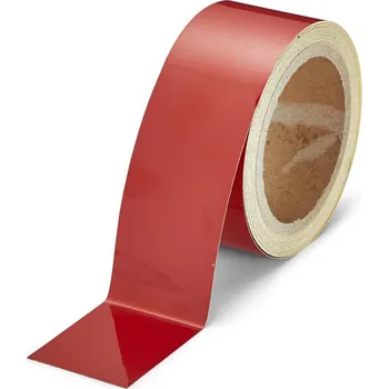 Výstražná páska Samolepící reflexní páska 50 mm x 10 m - Červená