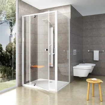 RAVAK Pivot PPS-90 90G70300Z1 stěna čirá, bílá