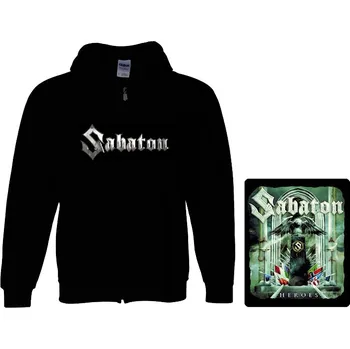 Pánská mikina mikina s kapucí a zipem Sabaton - Heroes
