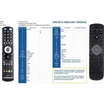 Dálkový ovladač General AMIKO A3 COMBO - dálkový ovladač