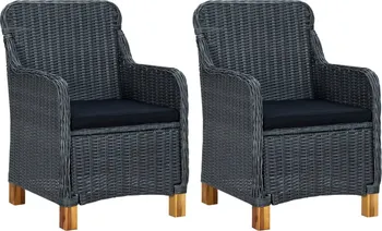 vidaXL Zahradní židle s poduškami 313315 2 ks tmavě šedé