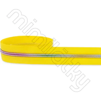 Zip Zip spirálový 5mm metráž žlutá/duhová