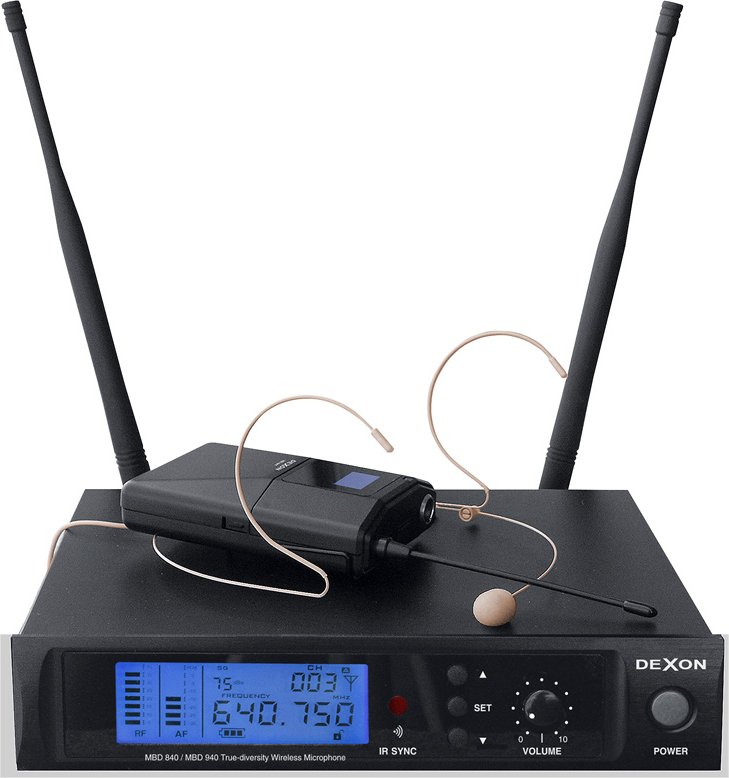 DEXON Bezdrátový mikrofon diverzitní náhlavní / klopový MBD 940