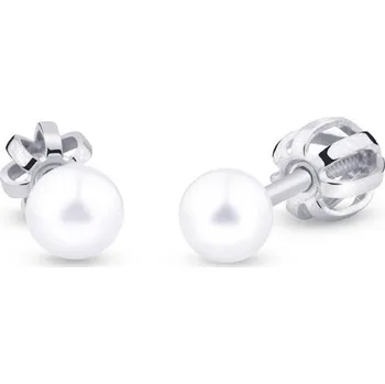 Náušnice Cutie Jewellery Zlaté náušnice s perlou Z3004B Barva: Bílá