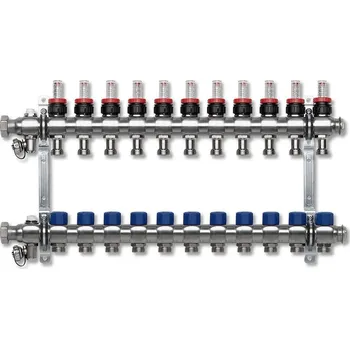 rozdělovač topení Sanha 11 okr. G1" 1VT11DM nerezový rozdělovač pro podlahové topení