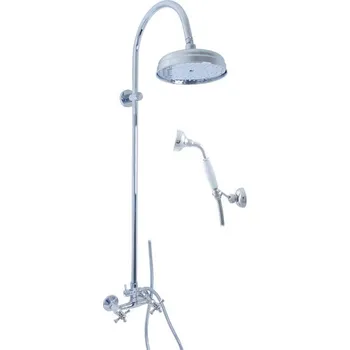 Vodovodní baterie Slezák Rav Morava Retro MK381.0/3 sprchová baterie 100 mm s hlavovou a ruční sprchou chrom