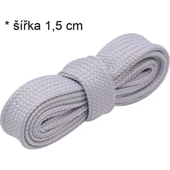 Tkaničky do bot Woodrow Široké tkaničky do tepláků bot kalhot mikiny * š: 1,5 cm - šedé