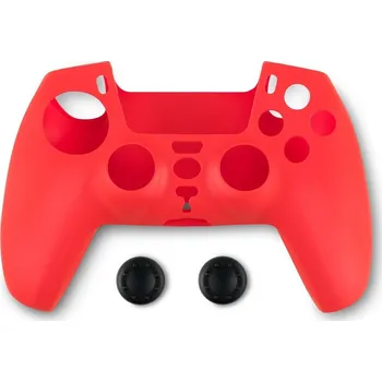 Herní ovladač Spartan Gear Controller Silicon Skin Cover and Thumb Grips - Red (PS5)