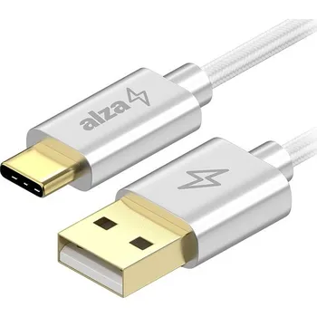 Datový kabel AlzaPower AluCore Charge USB-A to USB-C 2.0 3m bílý