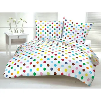 Mirtex Plátno DOMESTINO 120/21584-2 Barevná kolečka šíře 160cm