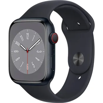 Apple Watch Series 8 45 mm GPS + Cellular, temně inkoustový hliník s temně inkoustovým sportovním řemínkem Chytré hodinky Apple Watch Series 8 45 mm GPS + Cellular, temně inkoustový hliník s temně inkoustovým sportovním řemínkem
