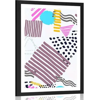 Plakát Dovido Plakát s paspartou Memphis vzor v pop-art stylu