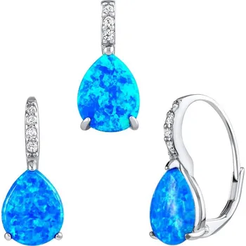 Souprava šperků Silvego Stříbrná souprava MIRAY s modrým opálem