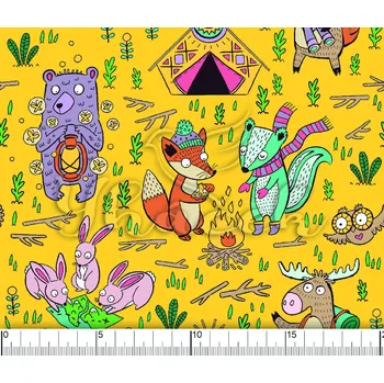 Fleece antipiling, Kempující zvířátka na žluté