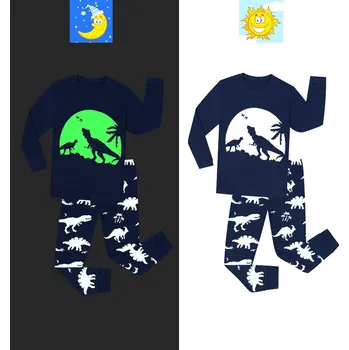 Dívčí pyžamo Čína Svítící tmavě modré nebo černé pyžamo Věk: 2T, Motiv: Dinosaurus