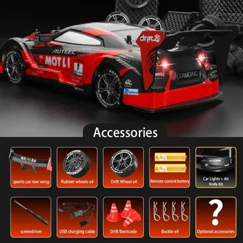 RC model auta Čína Vysokorychlostní driftovací auto na dálkové ovládání Varianta: GTR 2B (2 baterie), Barva: Červená