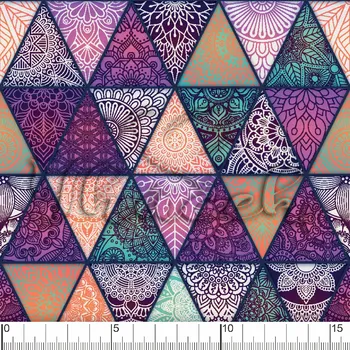 Zakázkový tisk, softshell, kočárkovina... Trojúhelníky digi Látky k tisku: Kočárkovina